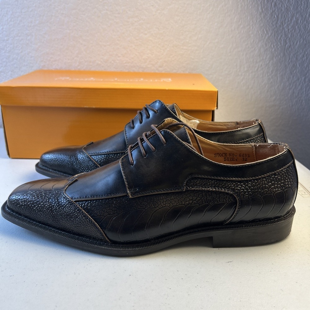 Antonio Cerrelli  ELITE Brown Leather NICE Lace-up‎ Dress Shoes mens size 12 - Picture 5 of 11